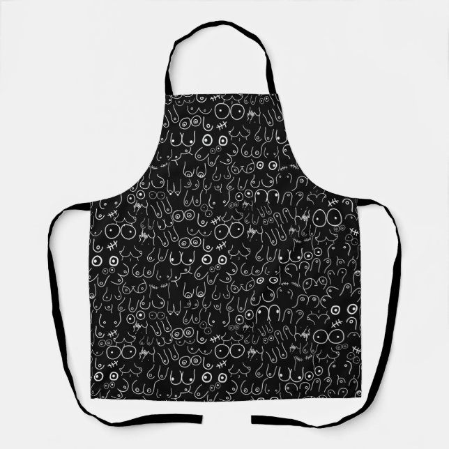 black fun breast apron (Front)
