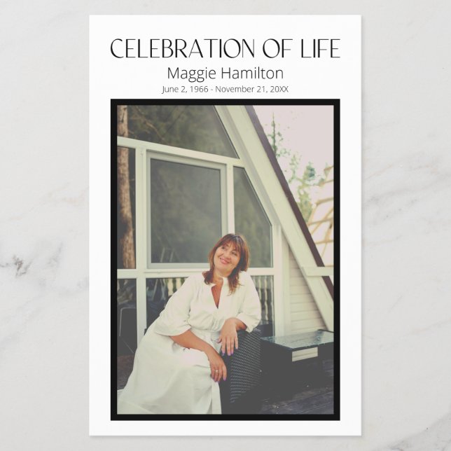 Black Funeral Celebration of Life Program Budget Flyer (Front)