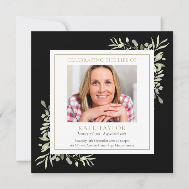 Black Funeral Memorial Order Of Service Program (Front)