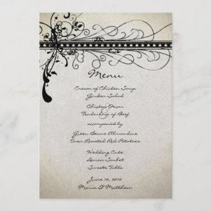 Black Funky Rustic Country Elegant Wedding Menu