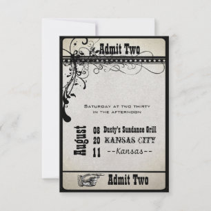 Black Funky Textured Swirls Wedding Response Cards