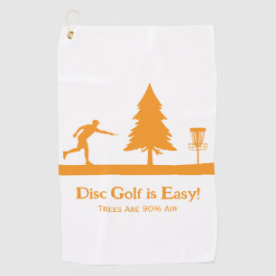 Black Funny Disc Golf Putting with Tree obstacle  Golf Towel