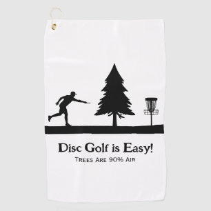 Black Funny Disc Golf Putting with Tree obstacle Towel