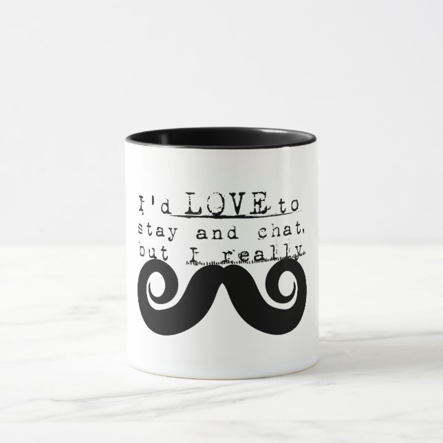 Black Funny Humor I Mustache Mug (Center)