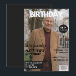 Black Funny Magazine Cover Photo 86th birthday Invitation<br><div class="desc">Black Funny Magazine Cover Photo 86th birthday Invitation</div>