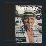 Black Funny Magazine Cover Photo 93rd birthday Invitation<br><div class="desc">Black Funny Magazine Cover Photo 93rd birthday Invitation</div>
