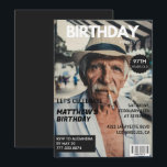 Black Funny Magazine Cover Photo 97th birthday Invitation<br><div class="desc">Black Funny Magazine Cover Photo 97th birthday Invitation</div>