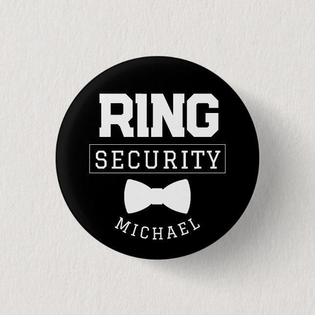 Black Funny Ring Security Wedding Favour Kid 3 Cm Round Badge (Front)