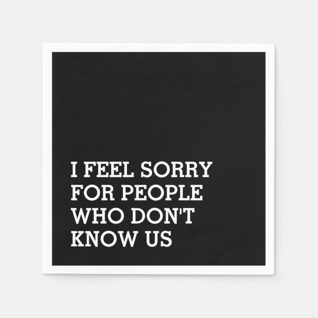 Black Funny Sarcastic Party Napkin (Front)