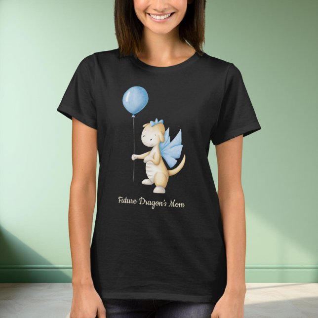 Black Future Dragon’s Mum Baby Dragon Mum to Be T-Shirt (Creator Uploaded)