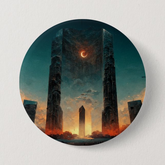 Black Gate Fantasy Sci-Fi Art 7.5 Cm Round Badge (Front)