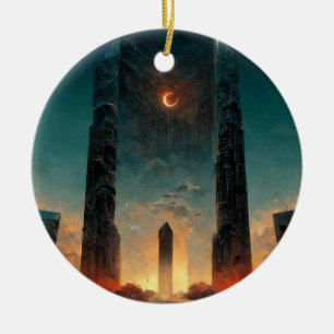 Black Gate Fantasy Sci-Fi Art Ceramic Tree Decoration