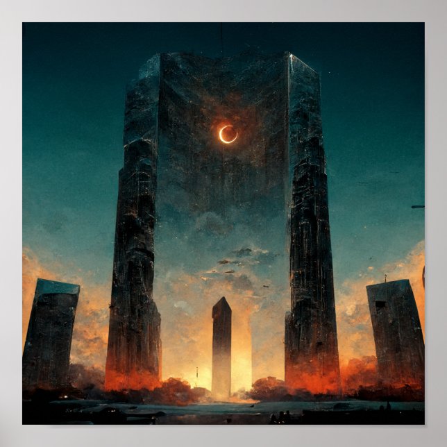 Black Gate Fantasy Sci-Fi Art Poster (Front)