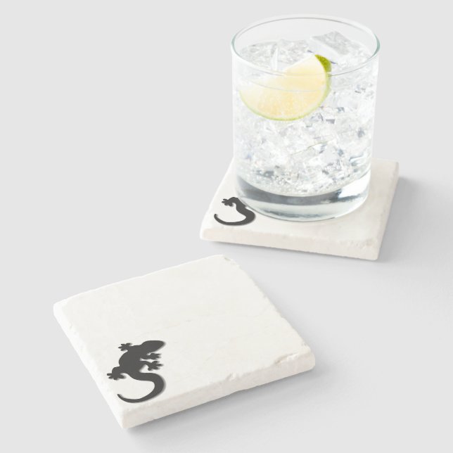 Black Gecko Stone Coaster (Side)