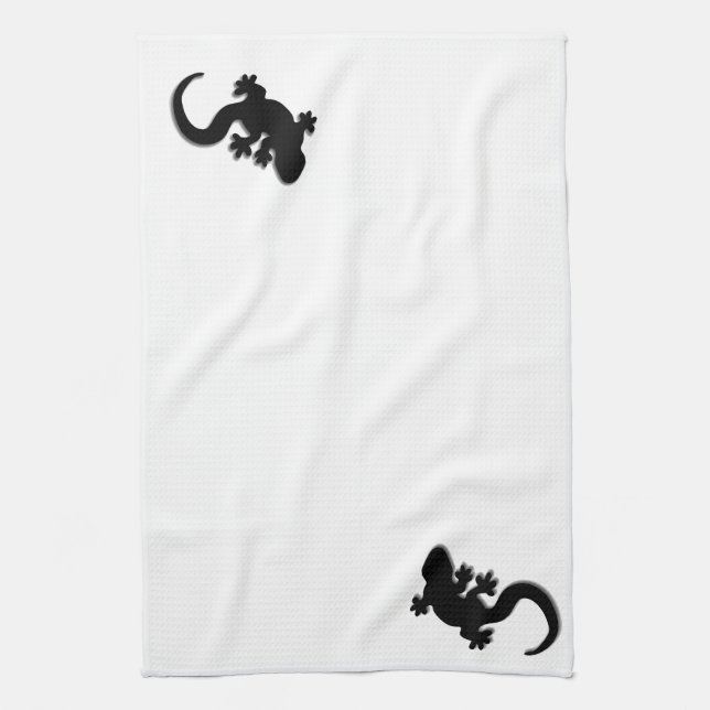 Black Gecko Tea Towel (Vertical)