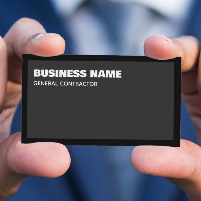 Black General contractor Business Card (Black General Contractor Business Card)