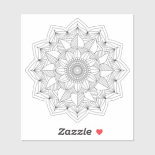 Black Geometric Floral Mandala v1