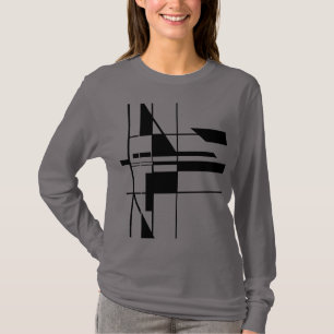 Black Geometric Gameboard MCM Look Abstract Art T-Shirt