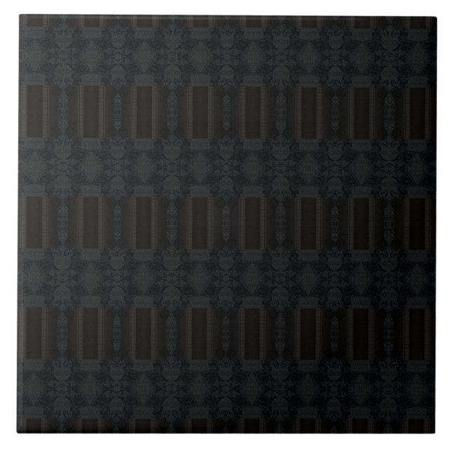 Black Geometric Pattern – Modern Minimalist Design Tile (Front)