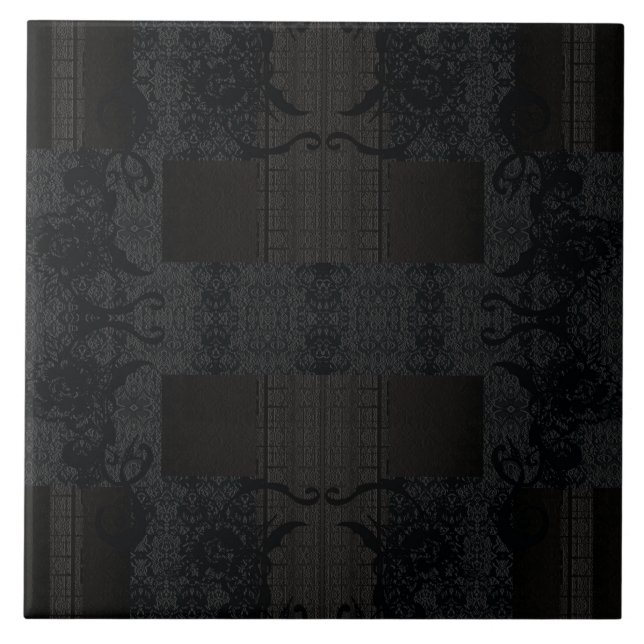 Black Geometric Pattern – Modern Minimalist Design Tile (Front)