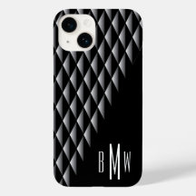 Black Geometric Pattern Monogrammed