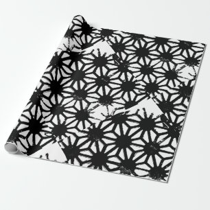 Black geometric pattern wrapping paper