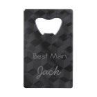 Black Geometric Personalised text Bottle Opener