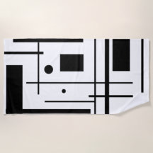Black Geometric Shapes on a Beach Towel