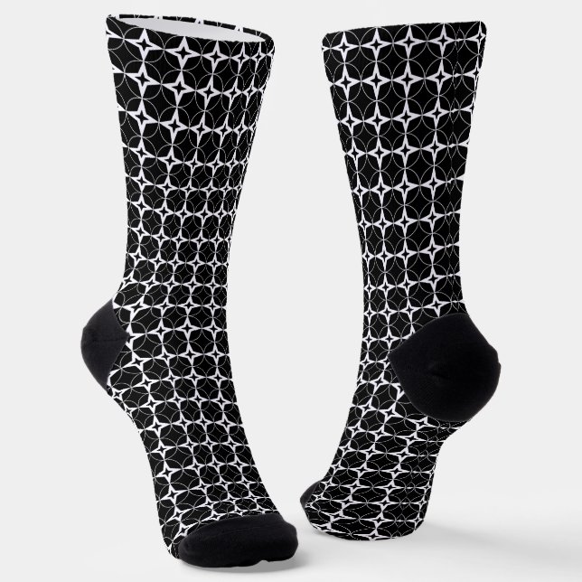 Black Geometric Socks (Angled)