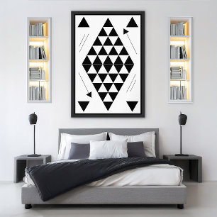 Black Geometric Triangles Poster