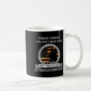 Black German Shepherd American Flag Three Things Y Coffee Mug