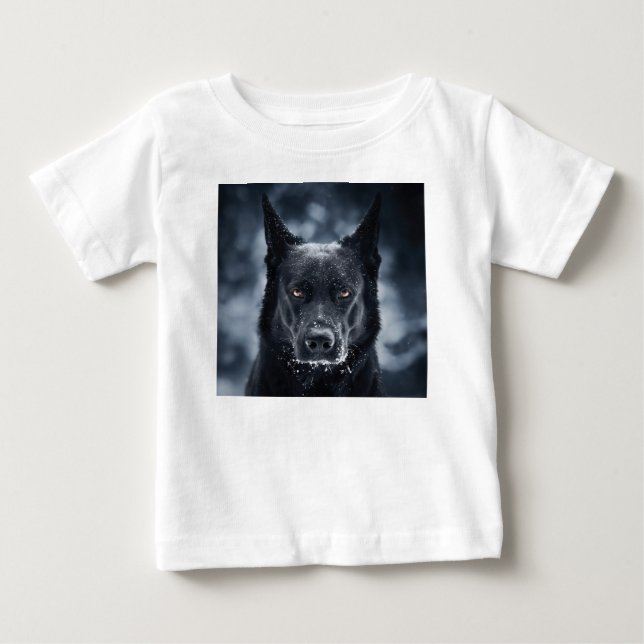 Black German Shepherd Baby T-Shirt (Front)