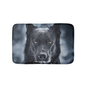 Black German Shepherd Bath Mat