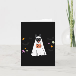Black German Shepherd Boo Ghost Dog Happy Card