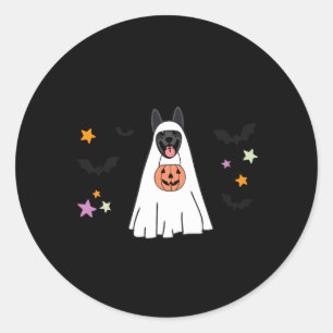 Black German Shepherd Boo Ghost Dog Happy Classic Round Sticker