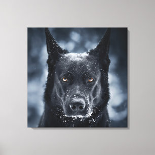 Black German Shepherd Canvas Print