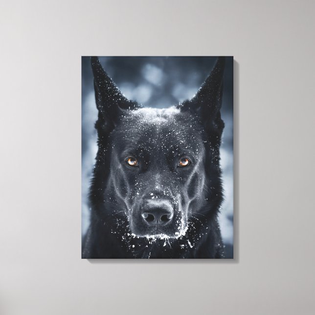 Black German Shepherd Canvas Print (Front)