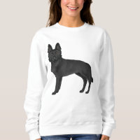 Black German Shepherd Cartoon Dog Illustration