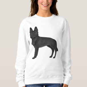 Black German Shepherd Cartoon Dog Illustration Sweatshirt