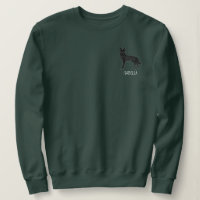 Black German Shepherd Cartoon Dog With Custom Text