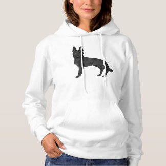 Black German Shepherd Cartoon GSD Dog Drawing Hoodie
