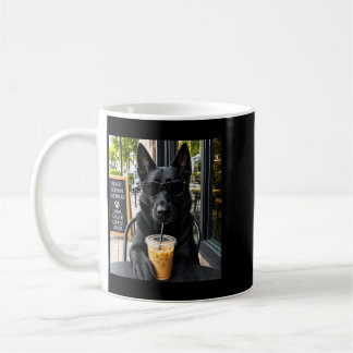 Black German Shepherd Coffee Lover Dog Meme Design Mug