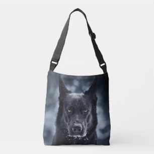 Black German Shepherd Crossbody Bag