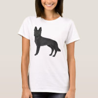 Black German Shepherd Cute Cartoon Dog Drawing
