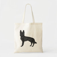 Black German Shepherd Cute Cartoon GSD Dog