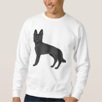 Black German Shepherd Cute Cartoon Herding Dog