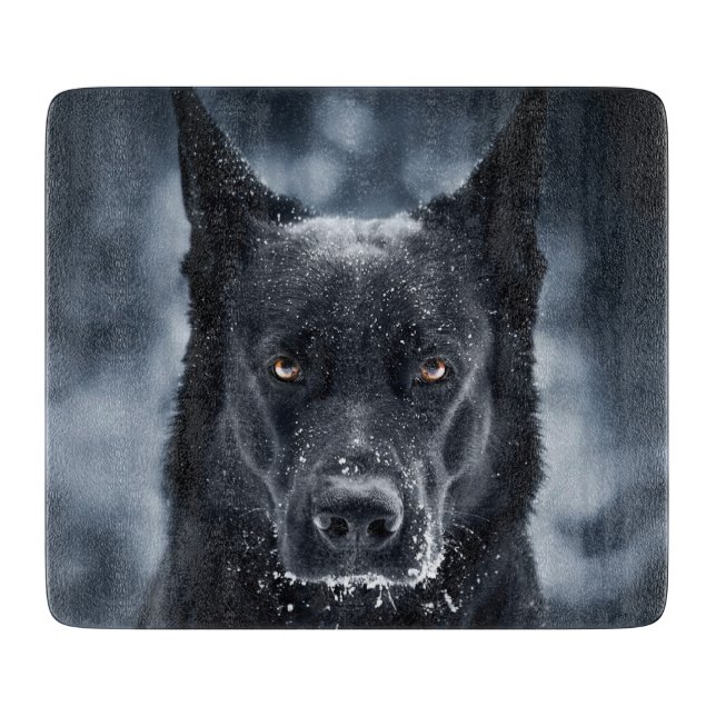 Black German Shepherd Cutting Board (Front)