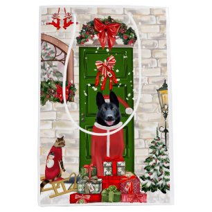 Black German Shepherd Dog Christmas Medium Gift Bag