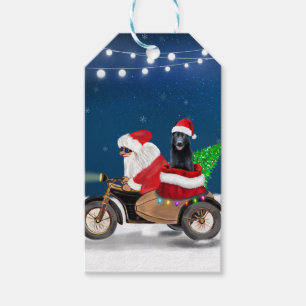 Black German Shepherd Dog Christmas Santa Claus   Gift Tags