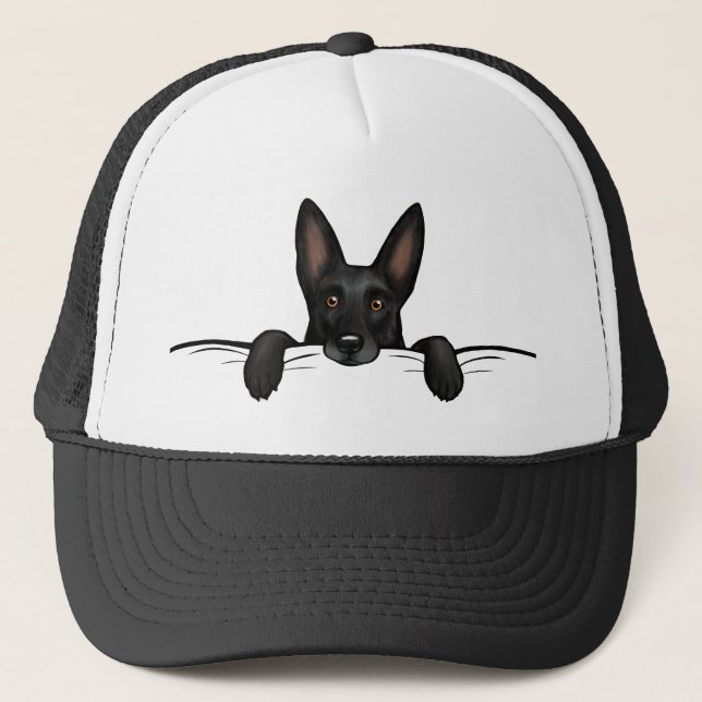 Black German Shepherd Dog Cute  Trucker Hat (Front)